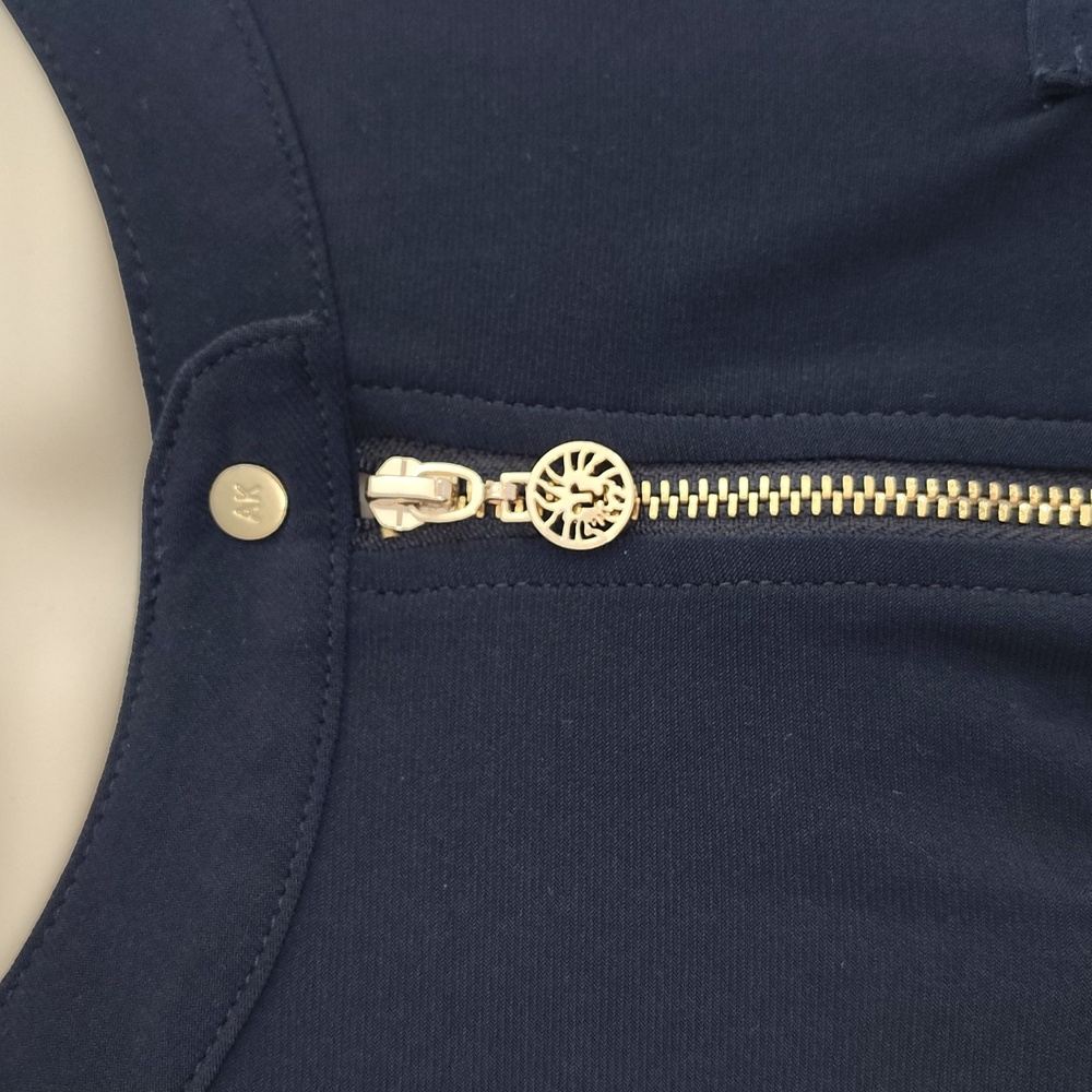 🫐 Anne Klein Navy Blue Career Shirt With 3/4 Sleeves. Size M - Picture 5 of 10